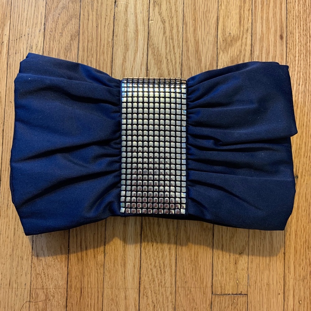 Adorable Blue Bow Clutch Purse
